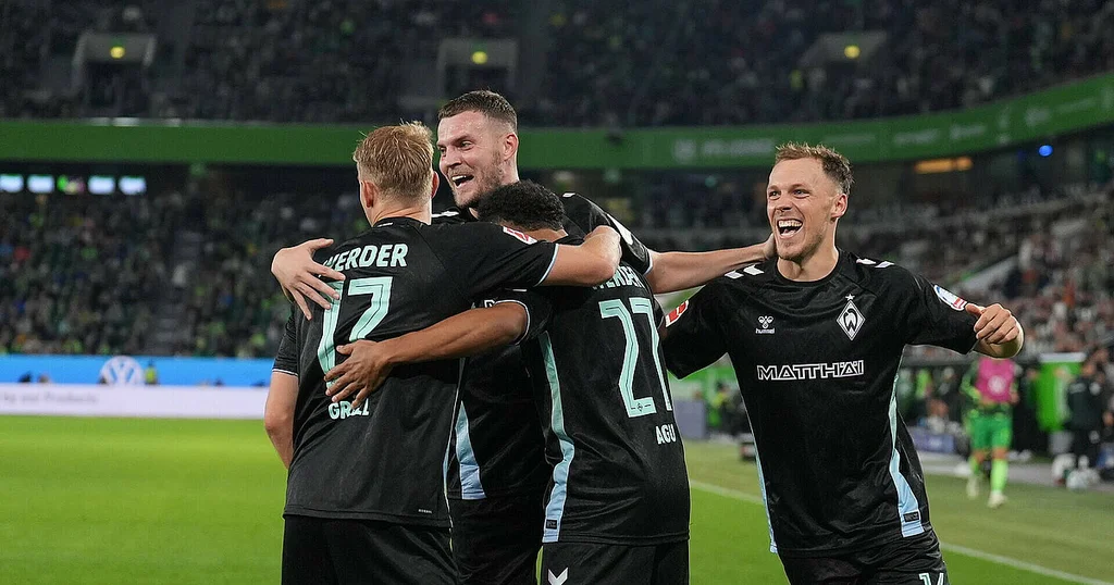 SV Werder Bremen wint 4-2 van Wolfsburg